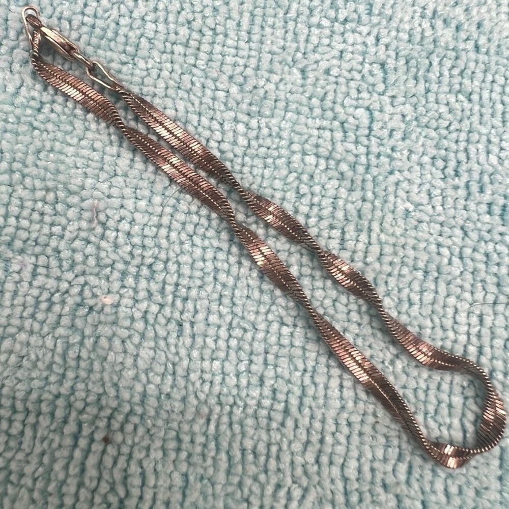 Vintage Sterling Silver Herringbone Bracelet Twisted Italian 7.25 3.4g